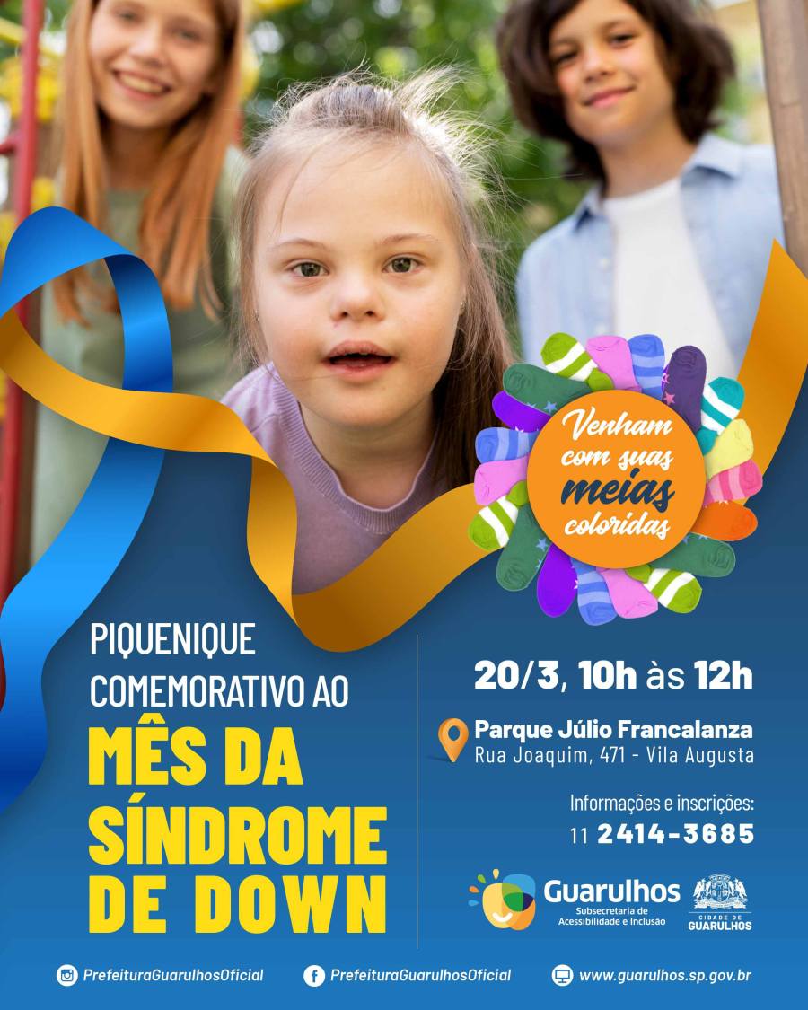 Prefeitura promove piquenique no Parque Fracalanza em alusão ao Dia da Síndrome de Down