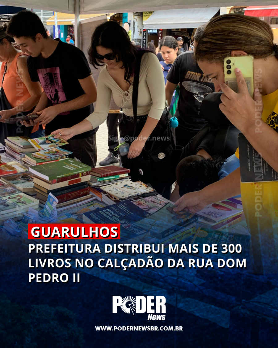 Prefeitura distribui mais de 300 livros no calçadão da rua Dom Pedro II